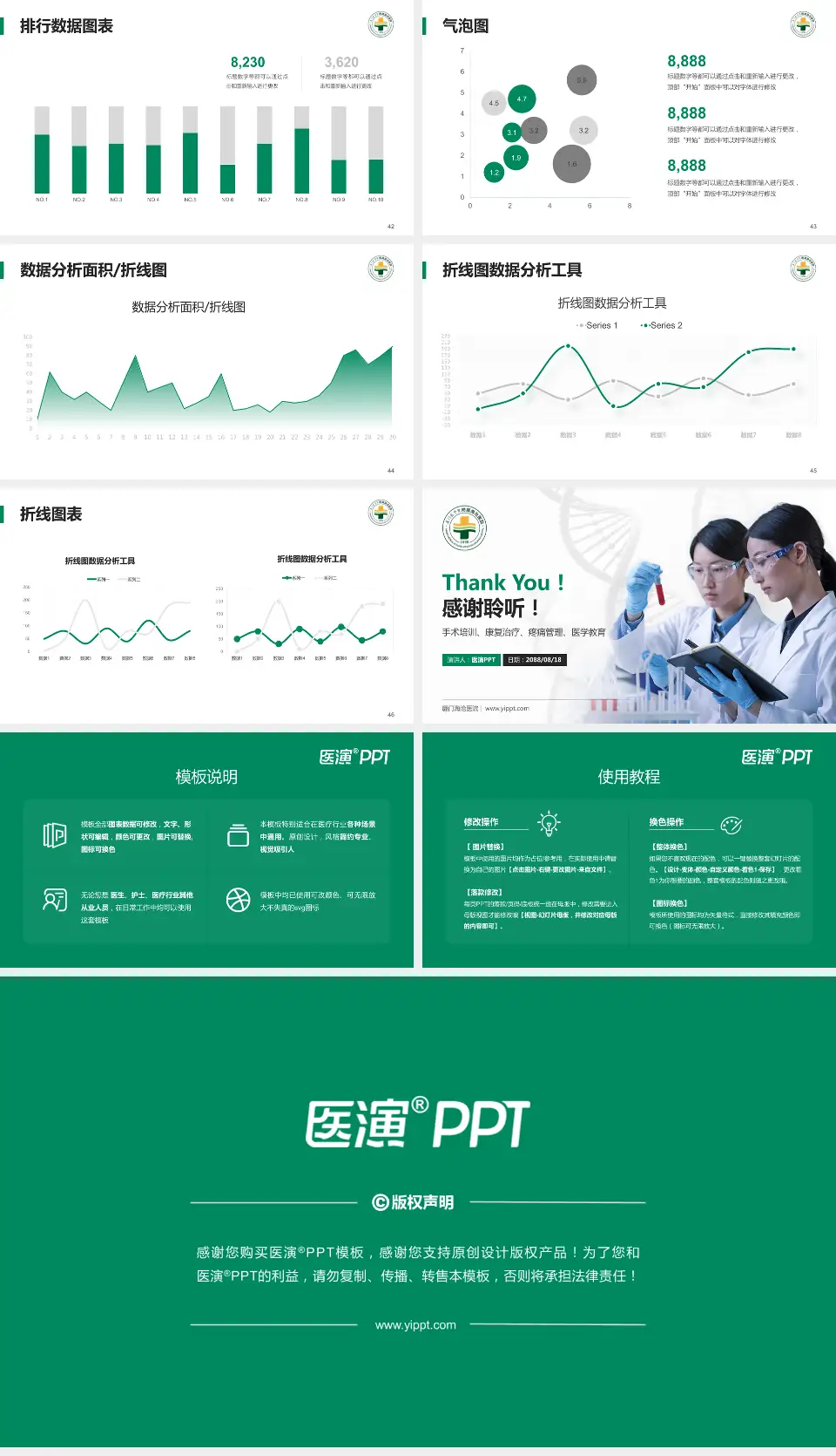 厦门海沧医院科研成果展示PPT模板16:9格式幻灯片预览图6