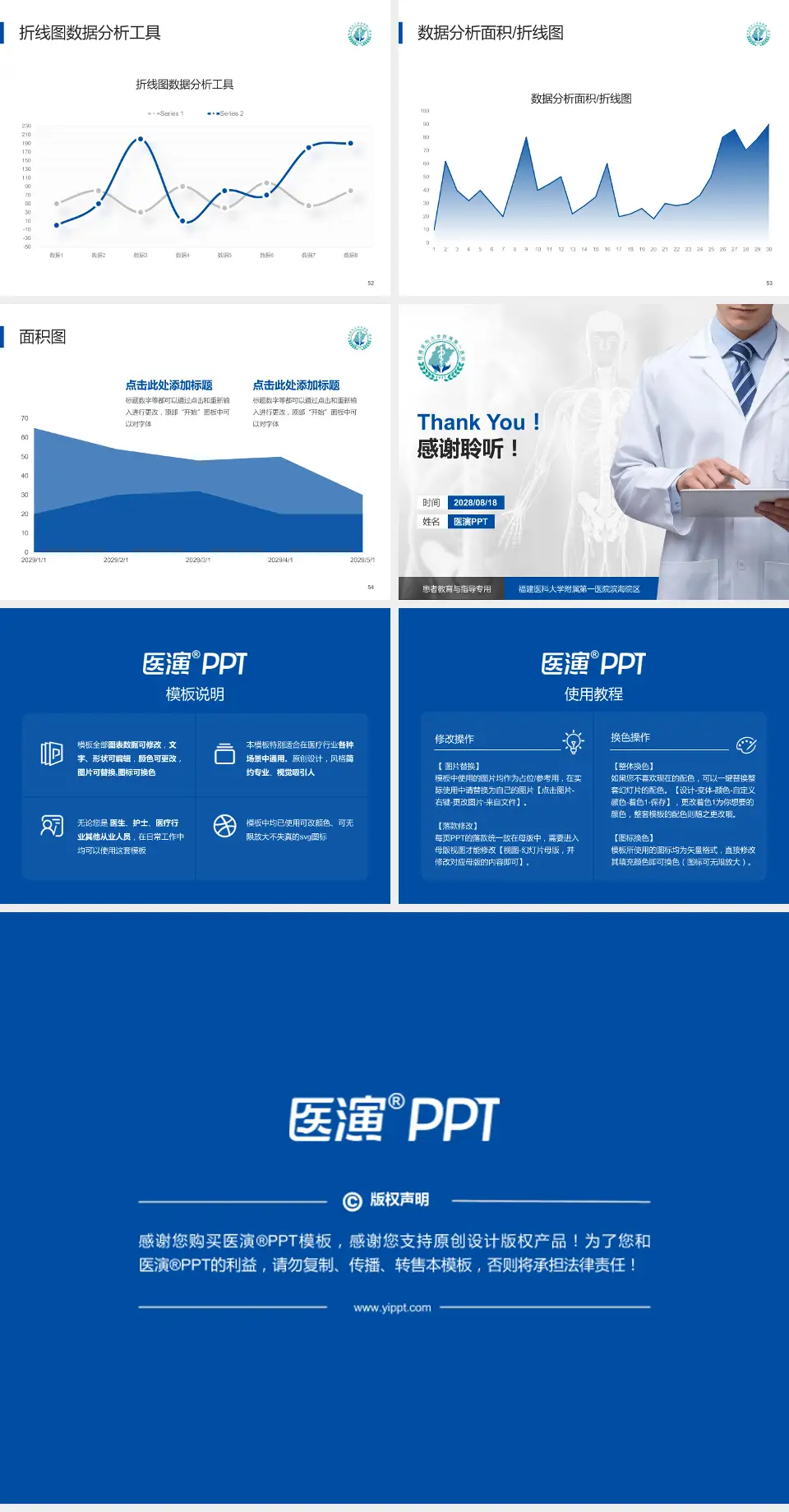 福建医科大学附属第一医院滨海院区患者教育与指导PPT模板4:3格式幻灯片预览图7