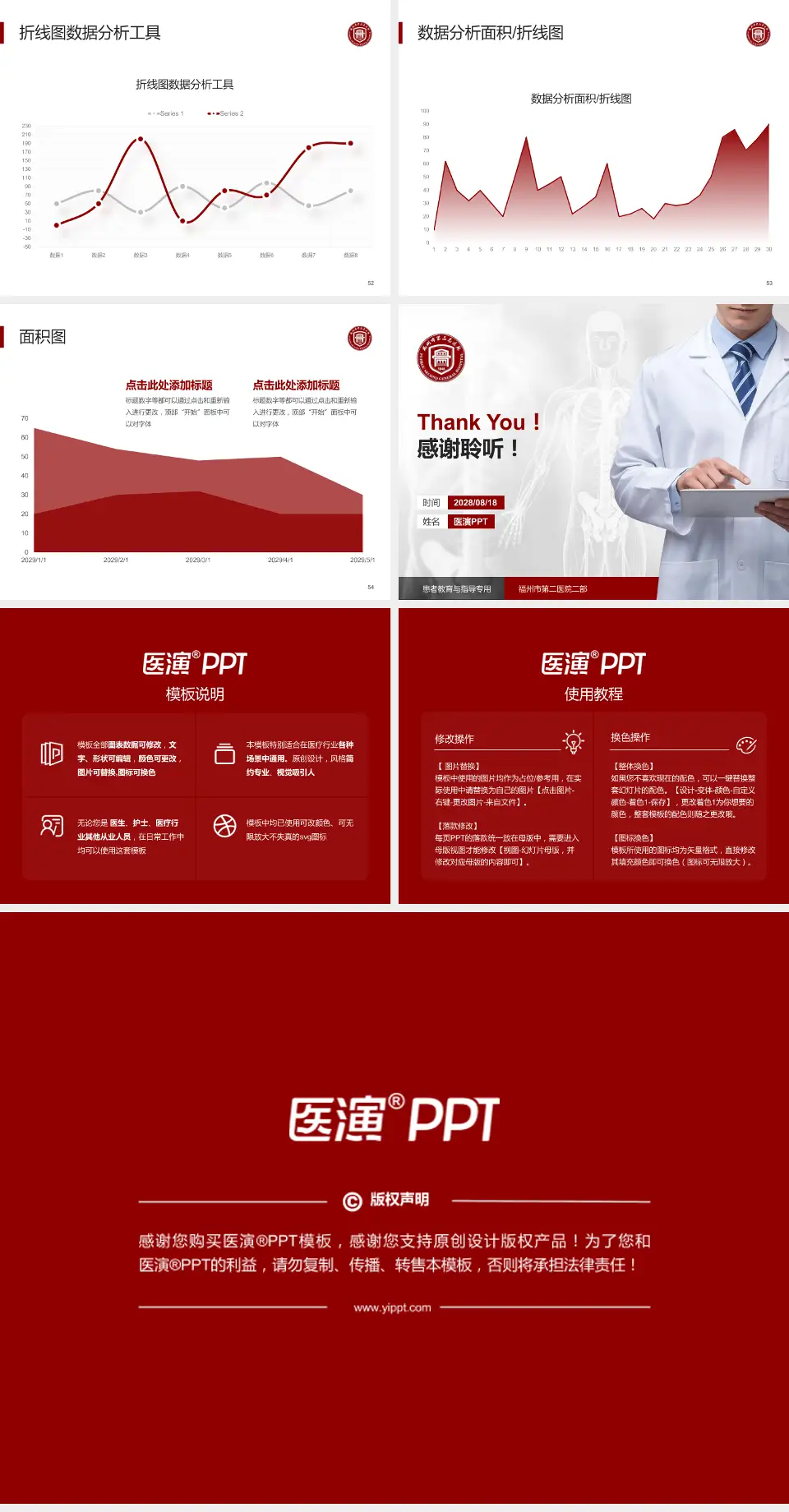 福州市第二医院二部患者教育与指导PPT模板4:3格式幻灯片预览图7