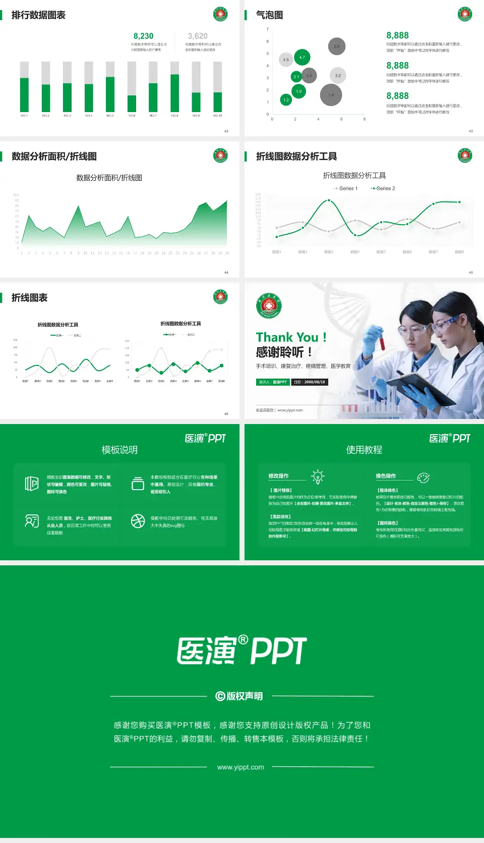 安溪县医院科研成果展示PPT模板16:9格式幻灯片预览图6