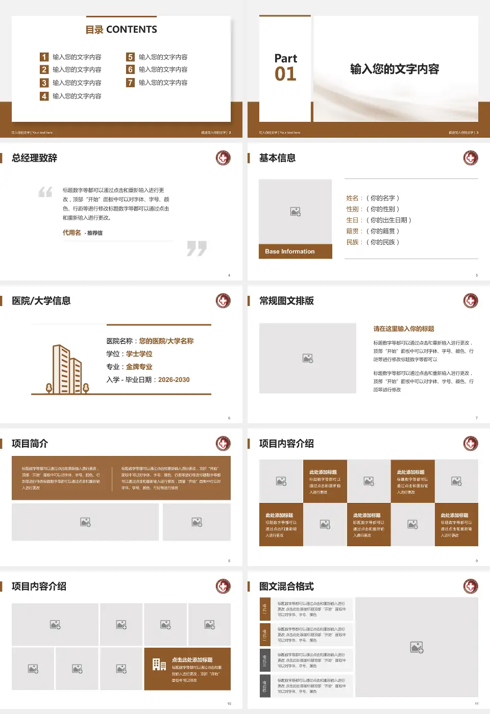 厦门市中医院个人求职应聘简历PPT模板16:9格式幻灯片预览图2