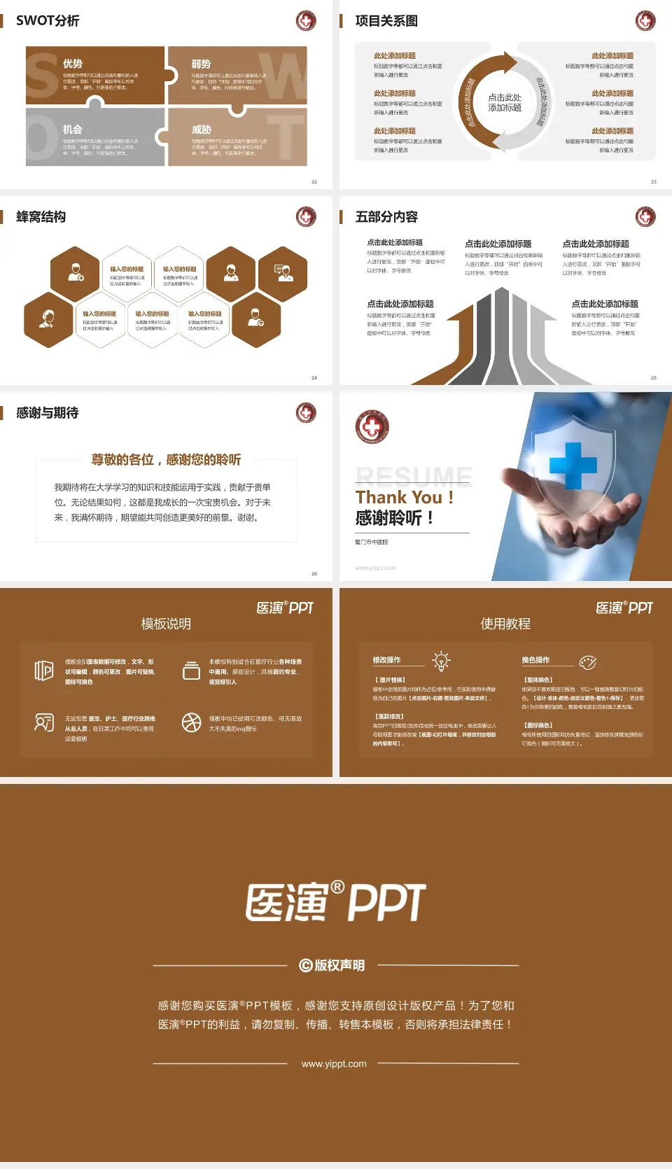 厦门市中医院个人求职应聘简历PPT模板16:9格式幻灯片预览图4