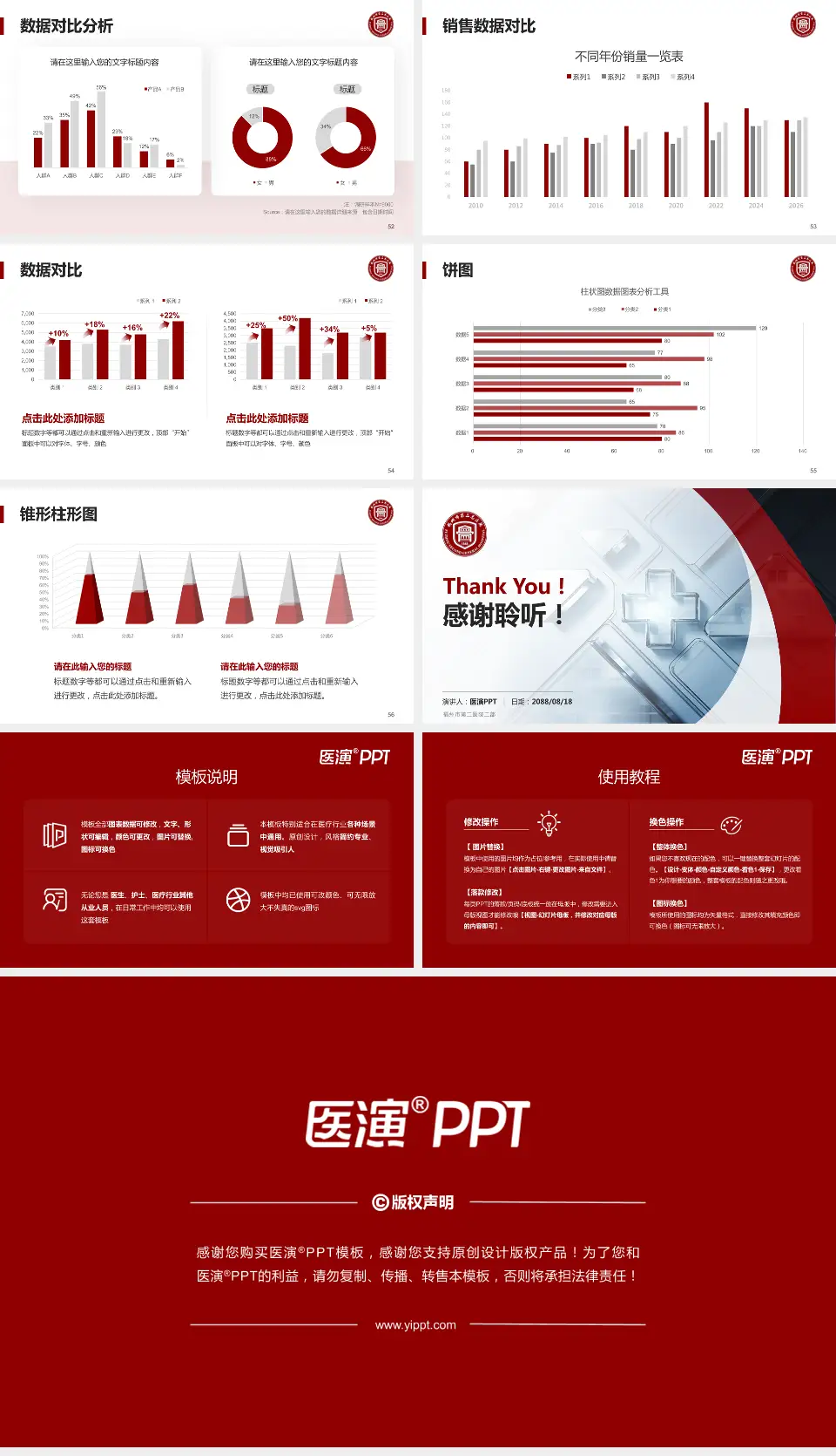 福州市第二医院二部医疗行业比赛专用PPT模板16:9格式幻灯片预览图7