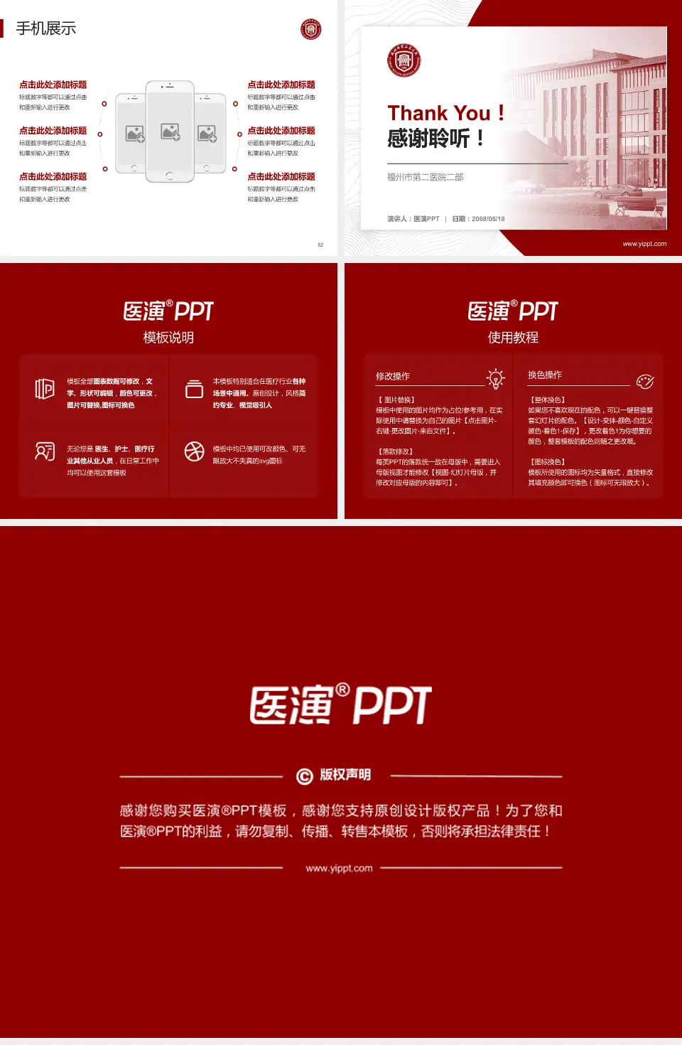 福州市第二医院二部医院管理报告PPT模板4:3格式幻灯片预览图7