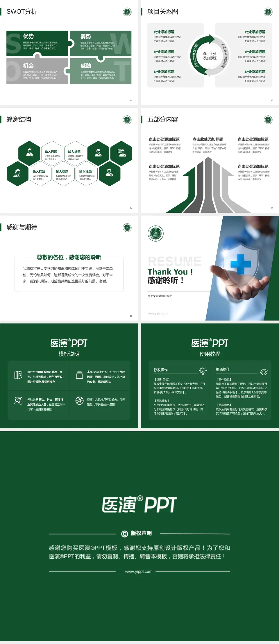 南京军区福州总医院个人求职应聘简历PPT模板4:3格式幻灯片预览图4