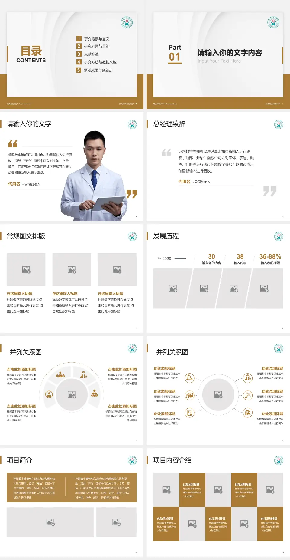 阜阳市中医医院医院管理报告PPT模板4:3格式幻灯片预览图2