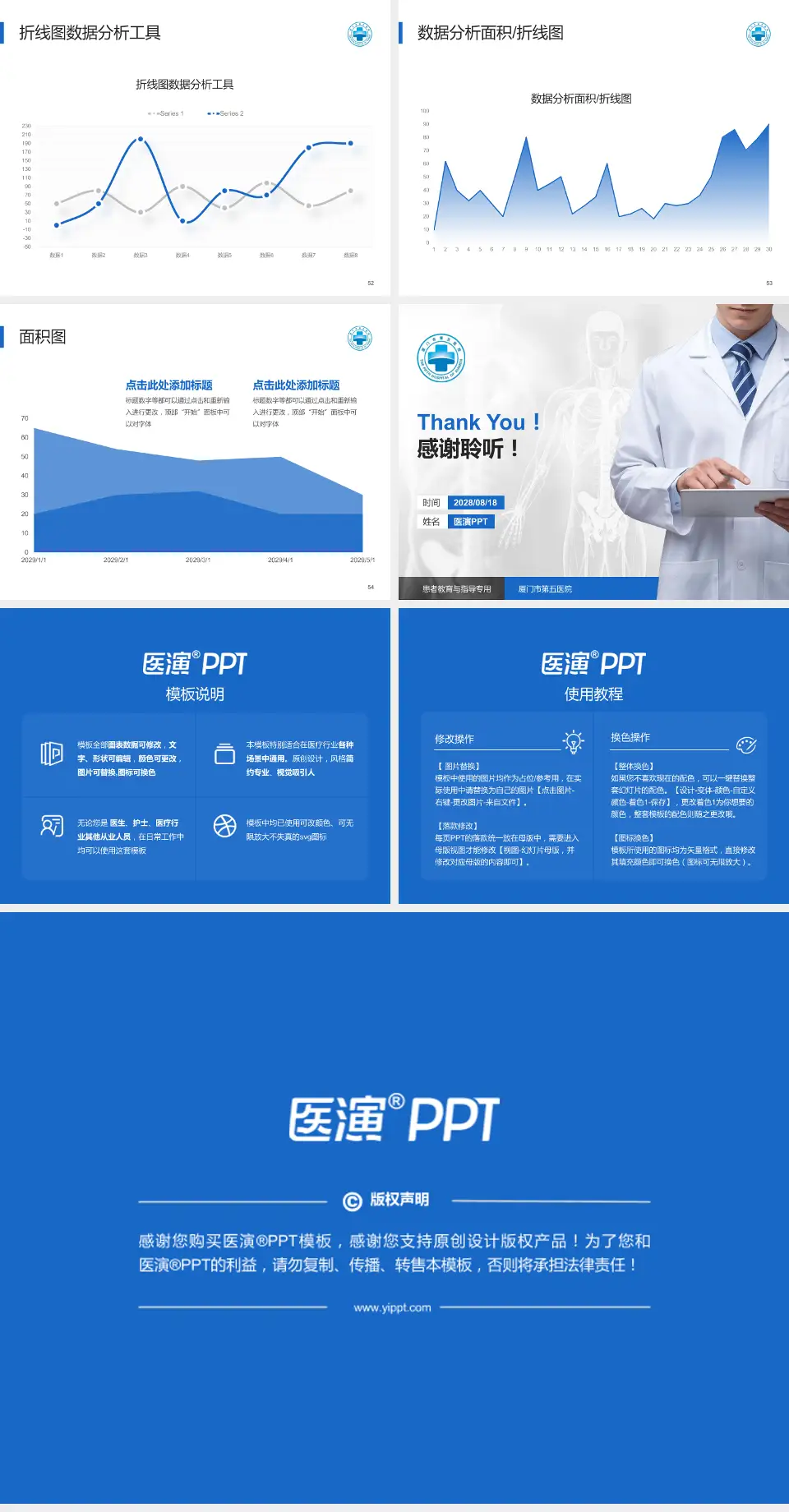 厦门市第五医院患者教育与指导PPT模板4:3格式幻灯片预览图7