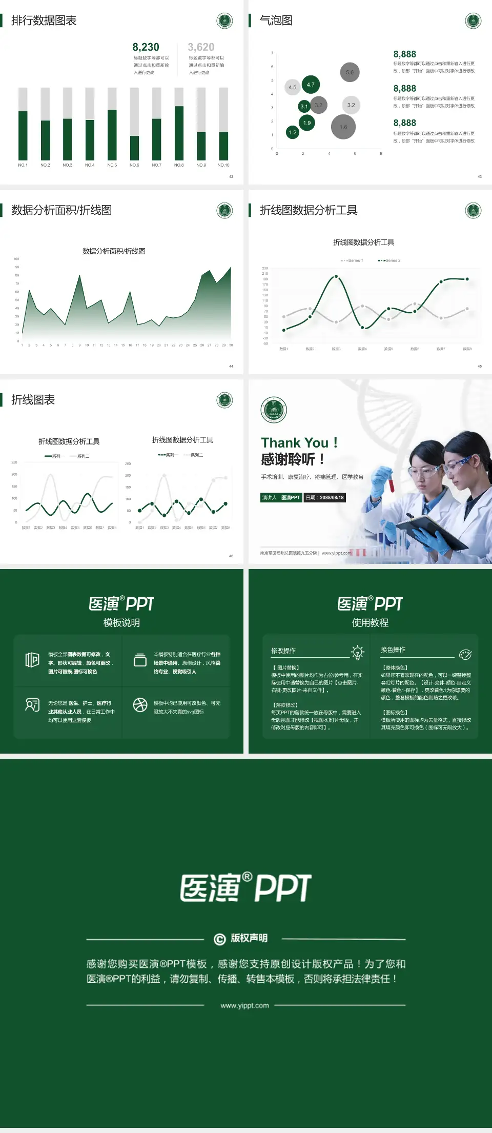 南京军区福州总医院第九五分院科研成果展示PPT模板4:3格式幻灯片预览图6
