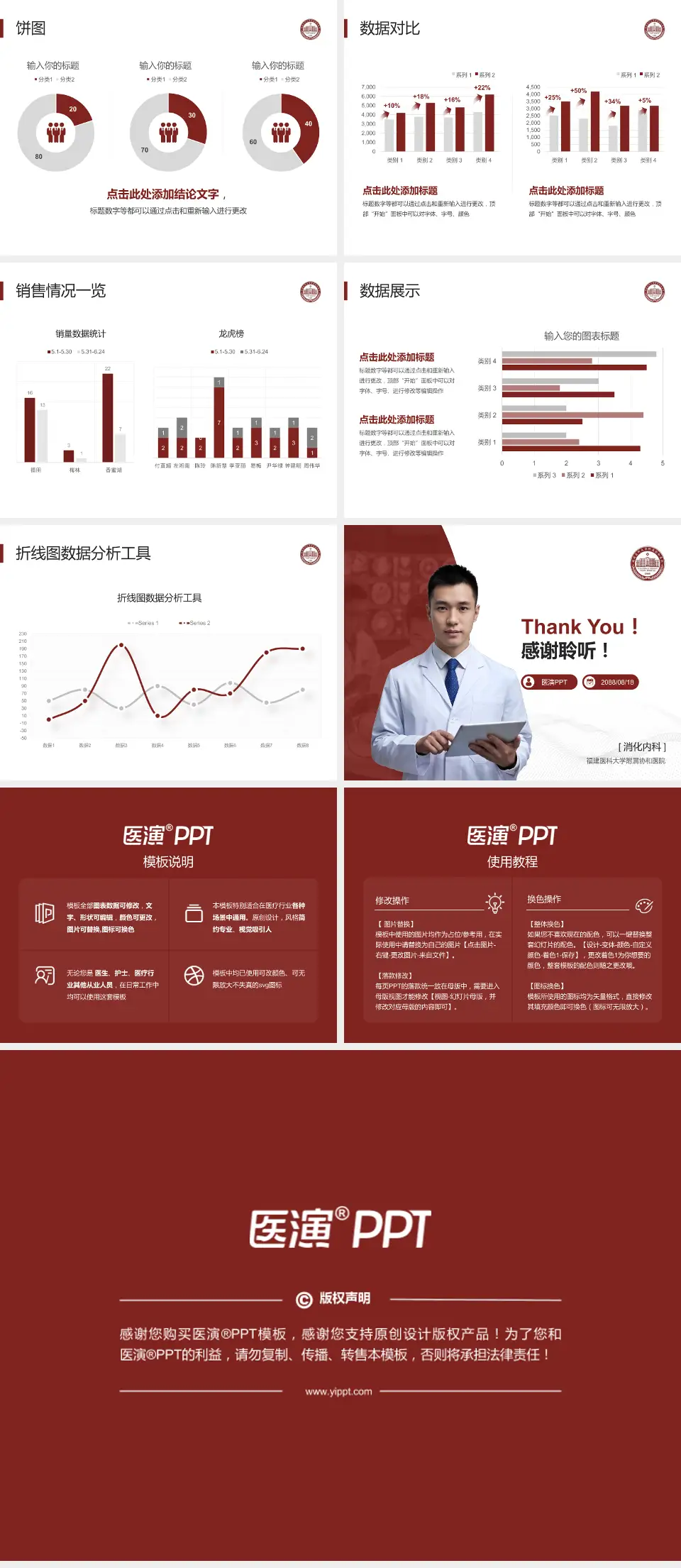 福建医科大学附属协和医院病例分享与讨论PPT模板4:3格式幻灯片预览图4