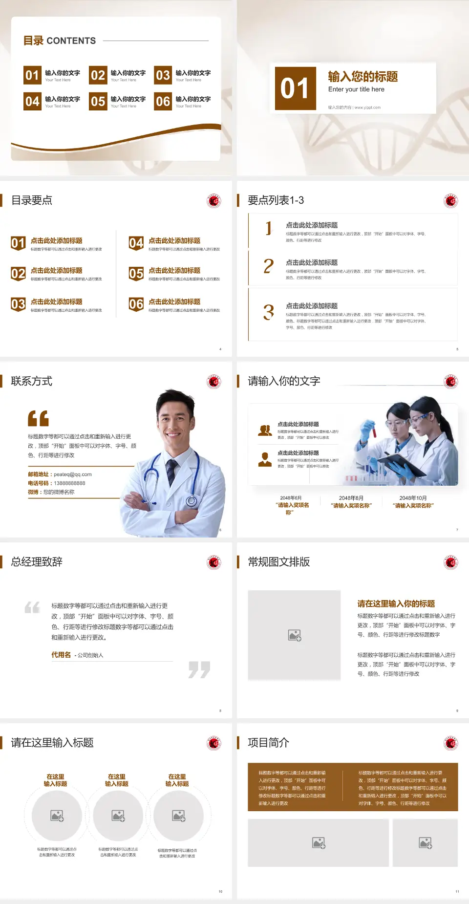 泉州市正骨医院项目申请与汇报PPT模板4:3格式幻灯片预览图2