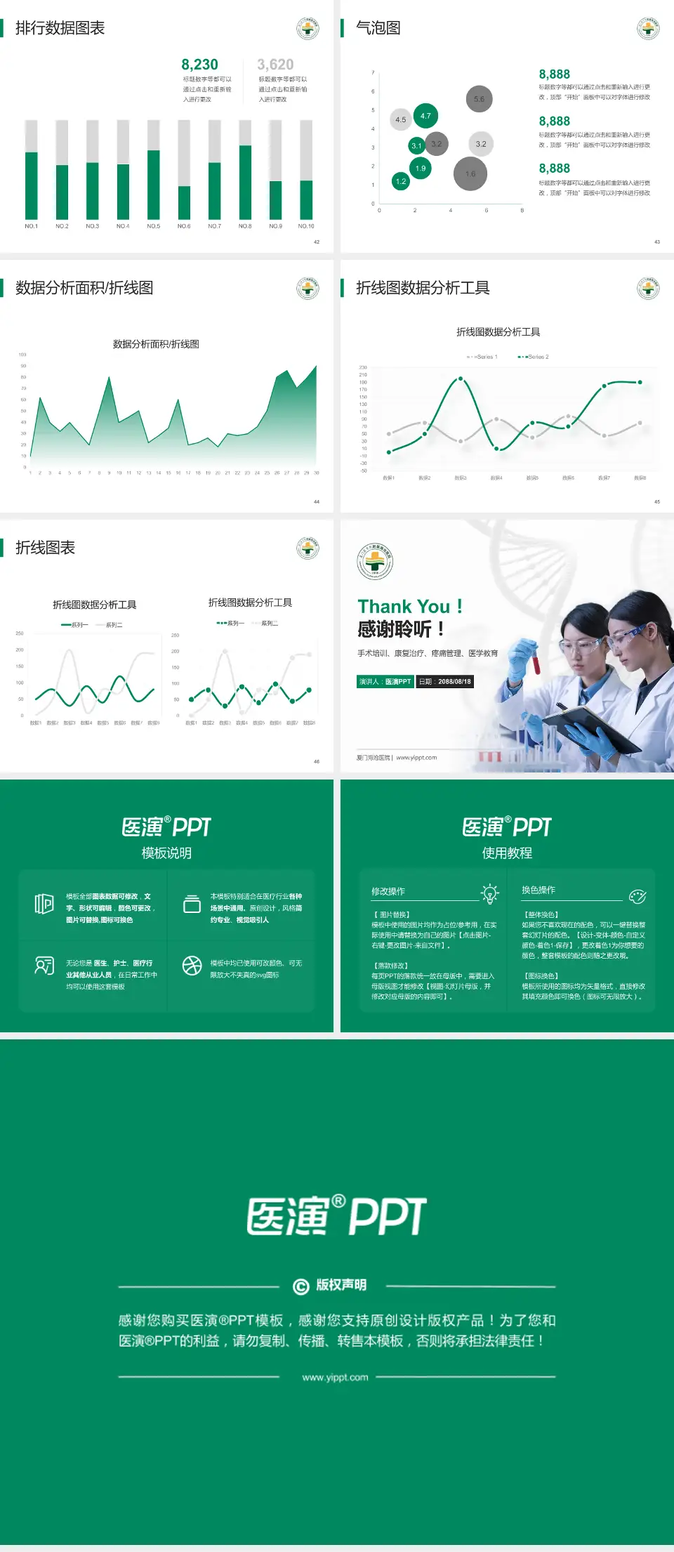 厦门海沧医院科研成果展示PPT模板4:3格式幻灯片预览图6