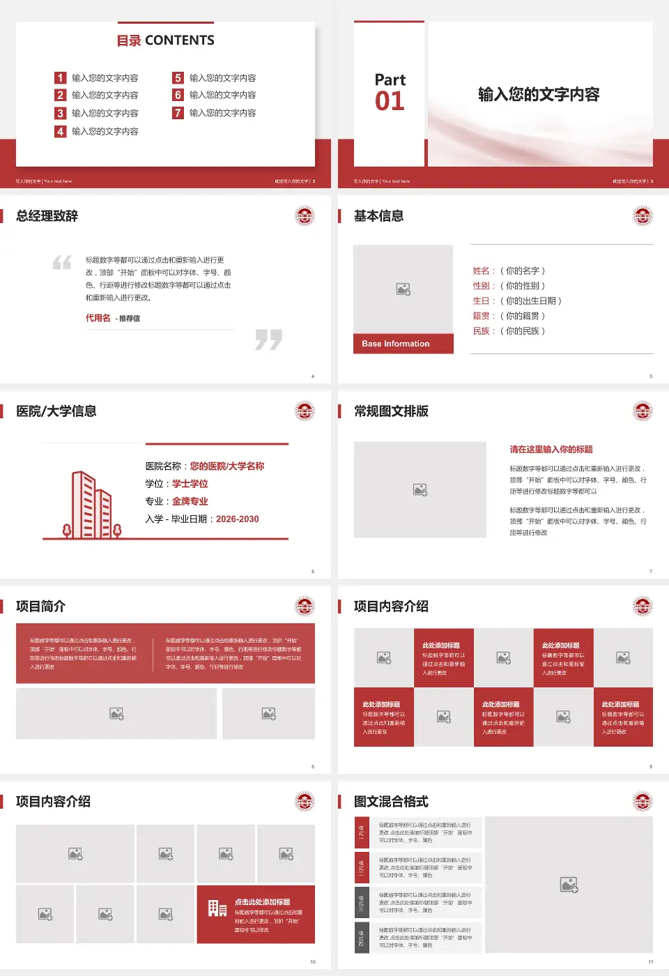 福建医科大学附属第二医院（东海院区）个人求职应聘简历PPT模板16:9格式幻灯片预览图2