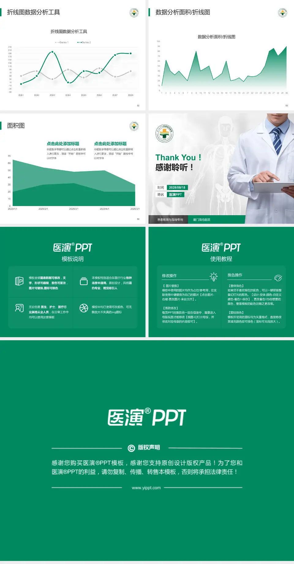厦门海沧医院患者教育与指导PPT模板4:3格式幻灯片预览图7