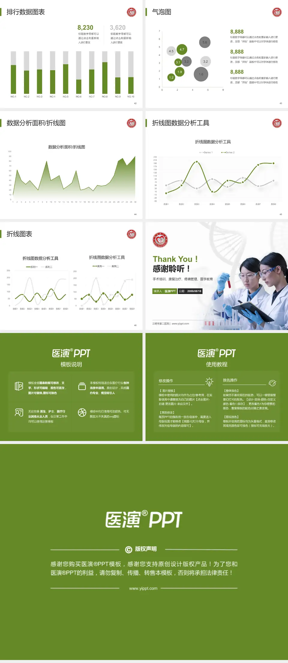 三明市第二医院科研成果展示PPT模板4:3格式幻灯片预览图6