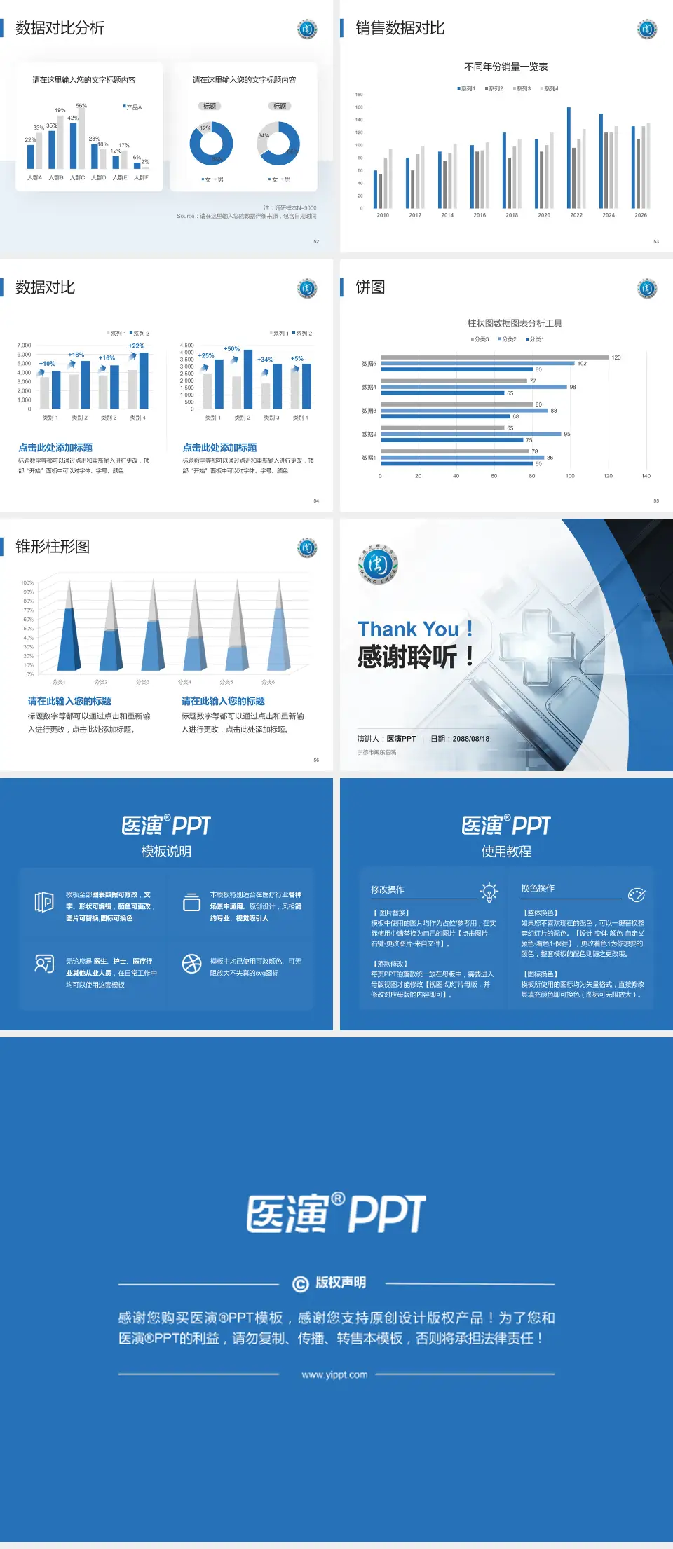 宁德市闽东医院医疗行业比赛专用PPT模板4:3格式幻灯片预览图7