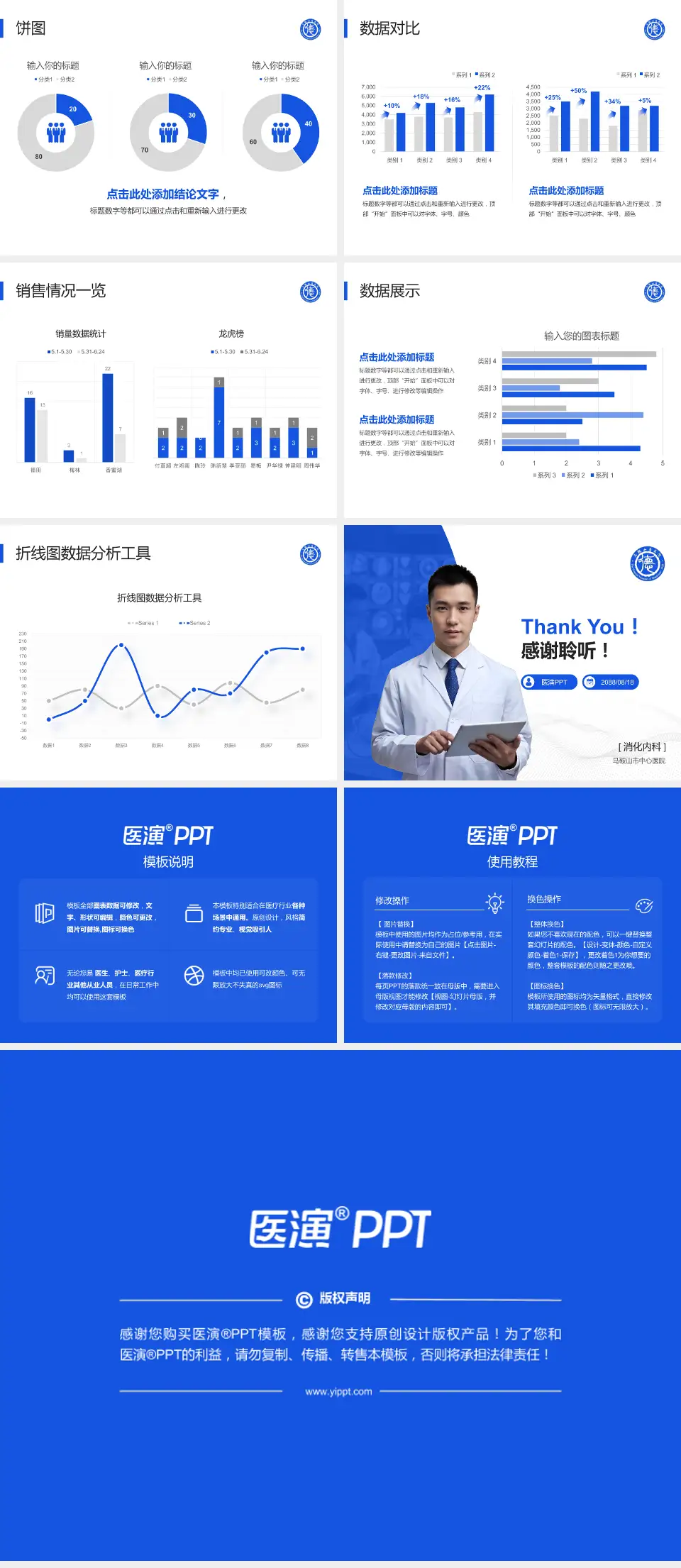 马鞍山市中心医院病例分享与讨论PPT模板4:3格式幻灯片预览图4