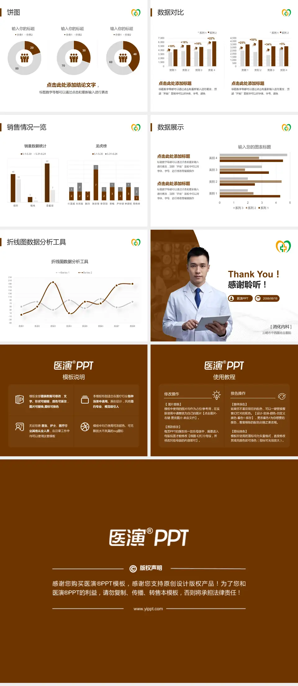 三明市中西医结合医院病例分享与讨论PPT模板4:3格式幻灯片预览图4