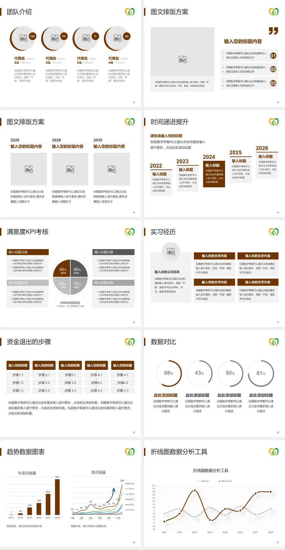 三明市中西医结合医院培训与教育PPT模板4:3格式幻灯片预览图3