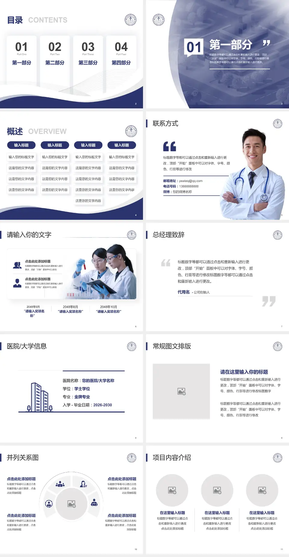 厦门大学附属成功医院会议与研讨会PPT模板4:3格式幻灯片预览图2