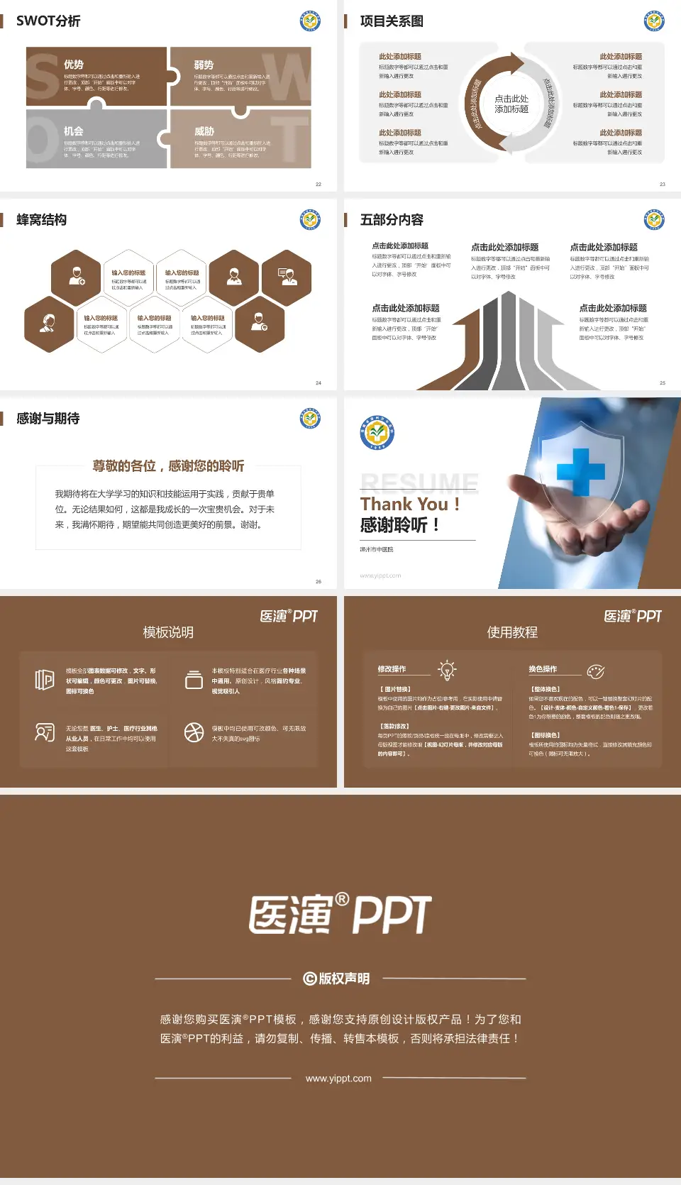 漳州市中医院个人求职应聘简历PPT模板16:9格式幻灯片预览图4
