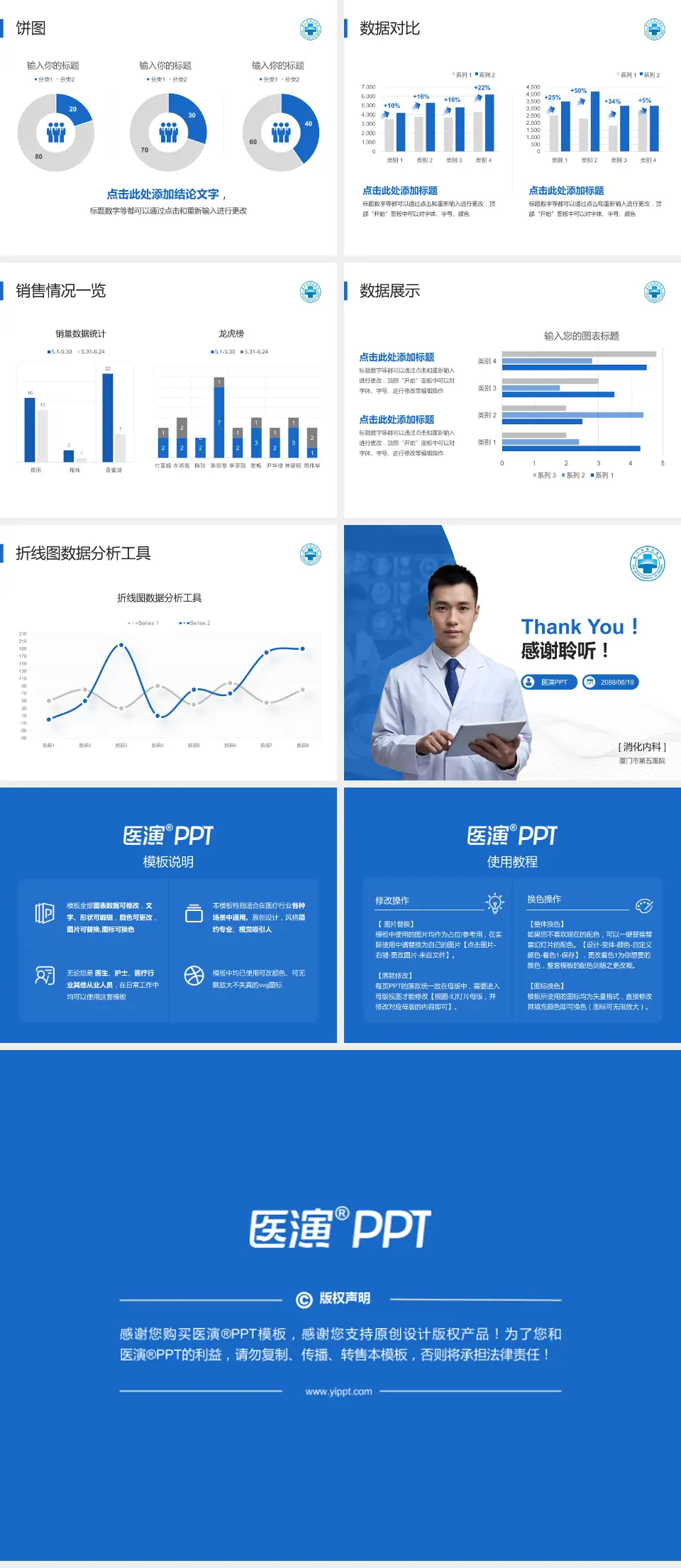 厦门市第五医院病例分享与讨论PPT模板4:3格式幻灯片预览图4