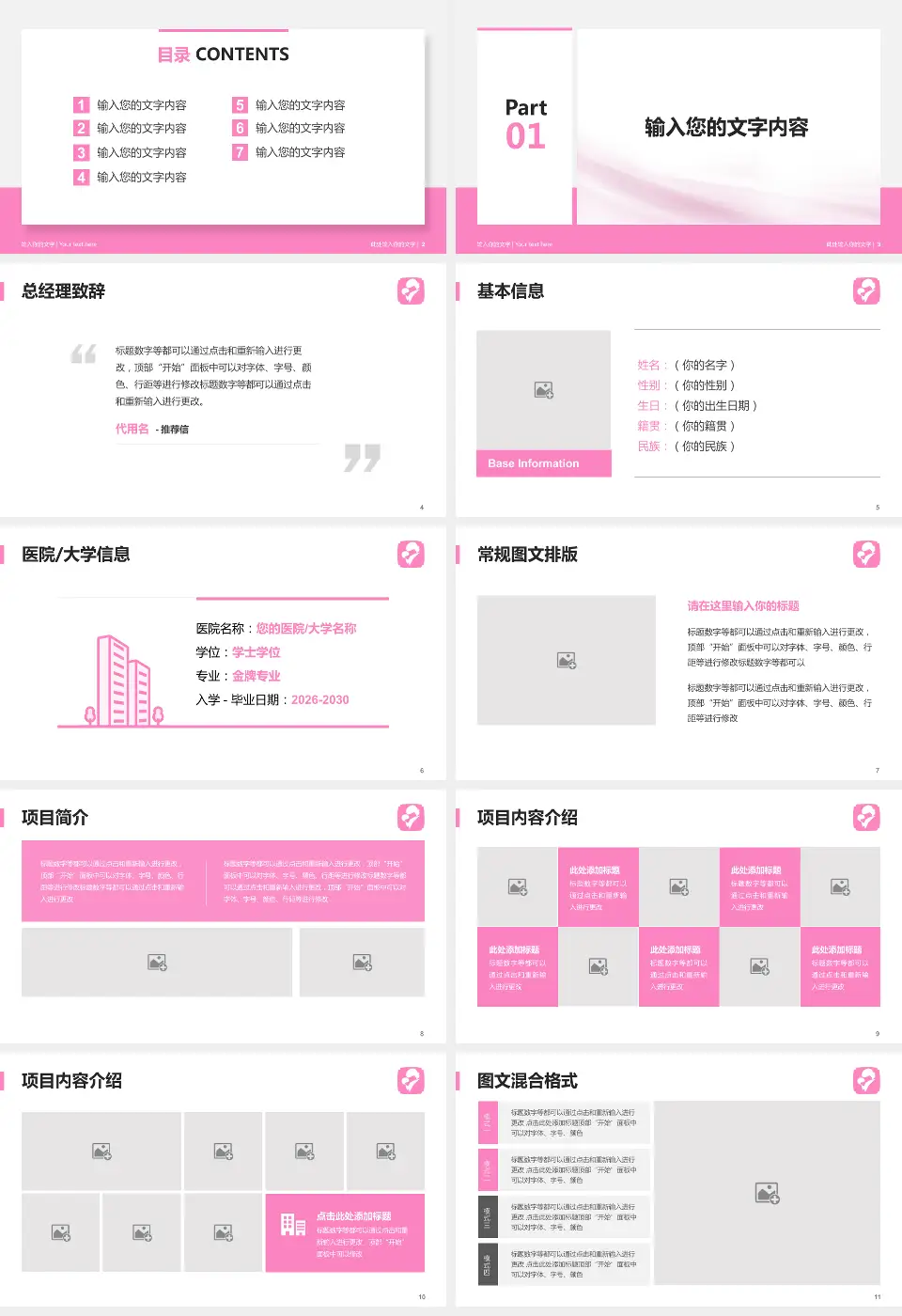 马鞍山市妇幼保健院个人求职应聘简历PPT模板16:9格式幻灯片预览图2
