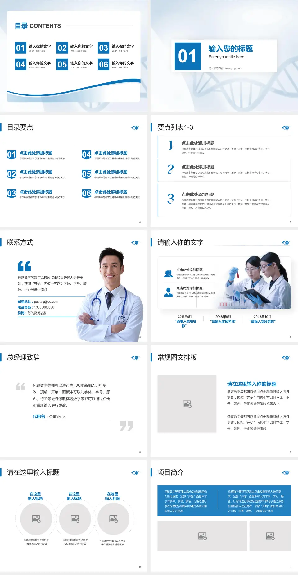 厦门眼科中心项目申请与汇报PPT模板4:3格式幻灯片预览图2