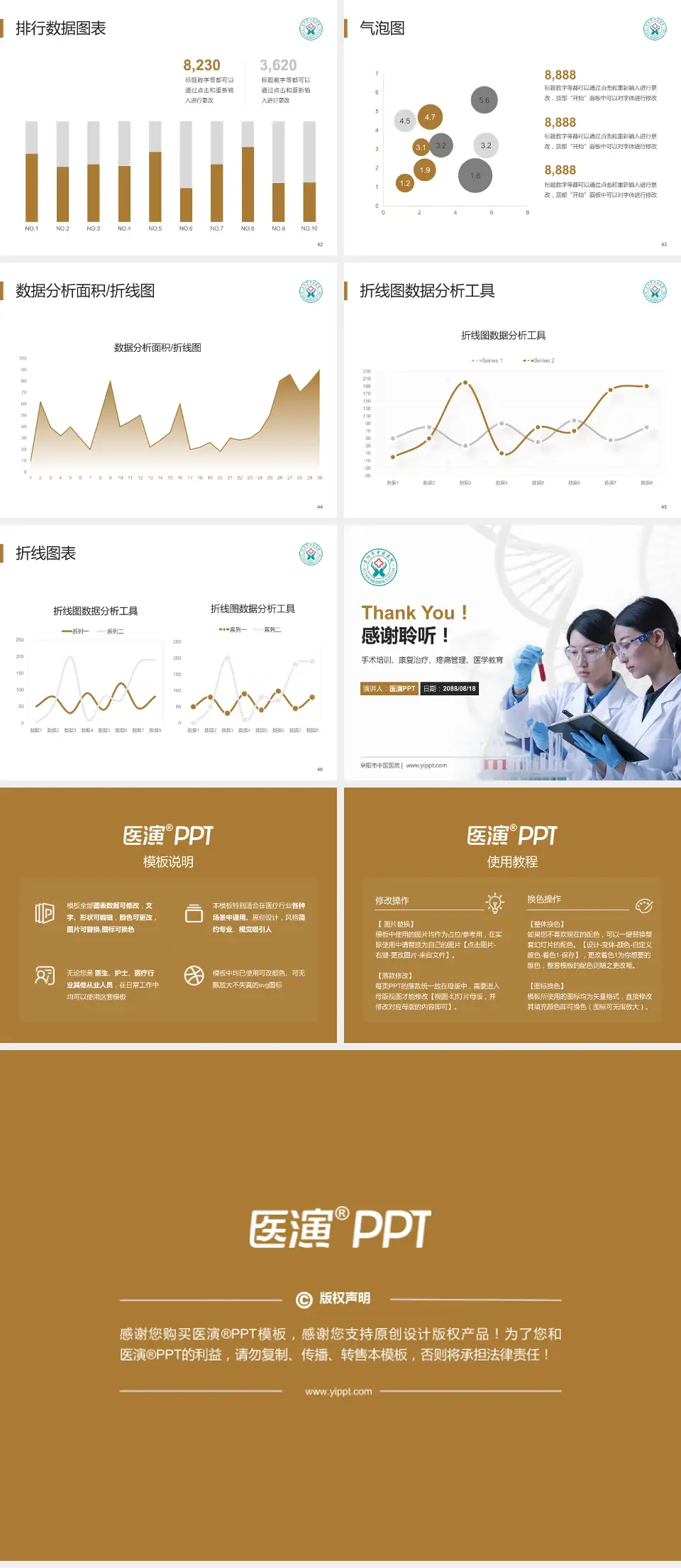 阜阳市中医医院科研成果展示PPT模板4:3格式幻灯片预览图6