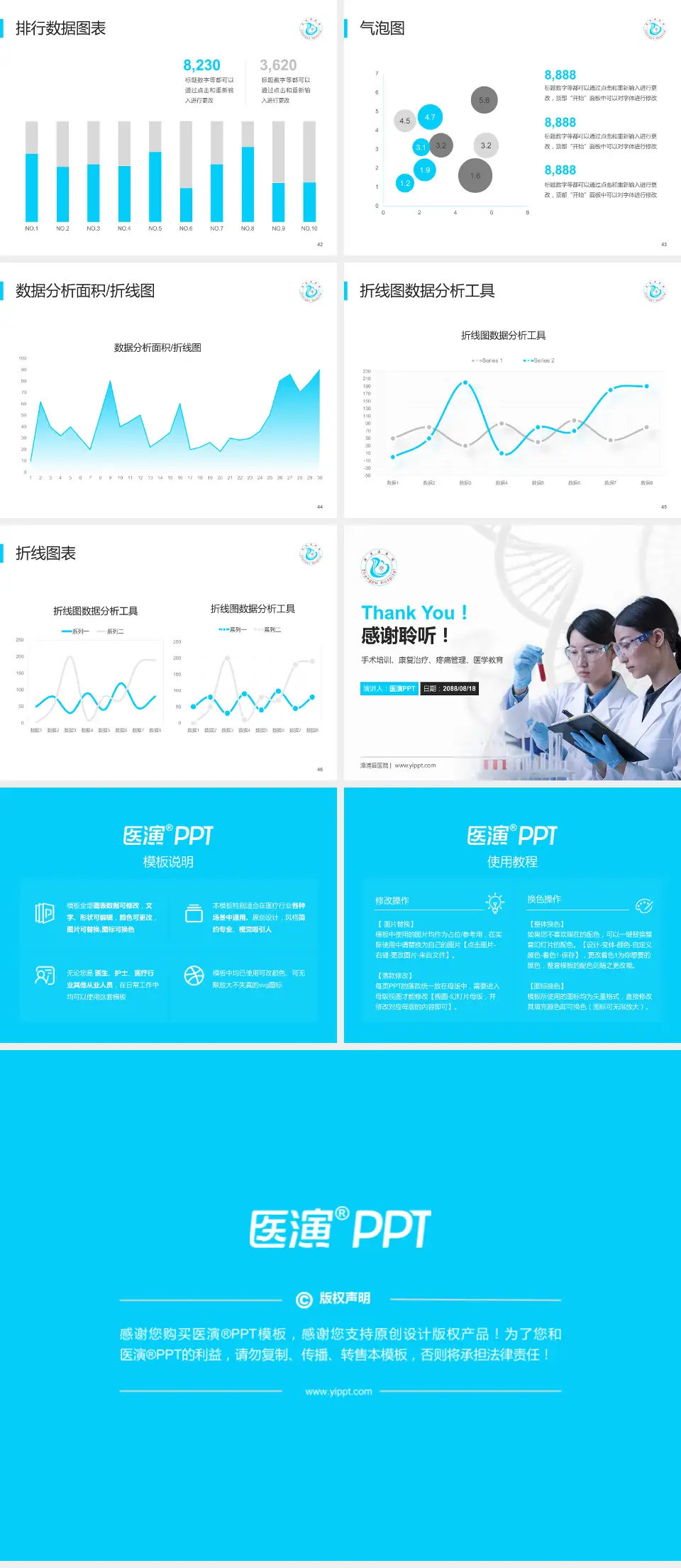 漳浦县医院科研成果展示PPT模板4:3格式幻灯片预览图6