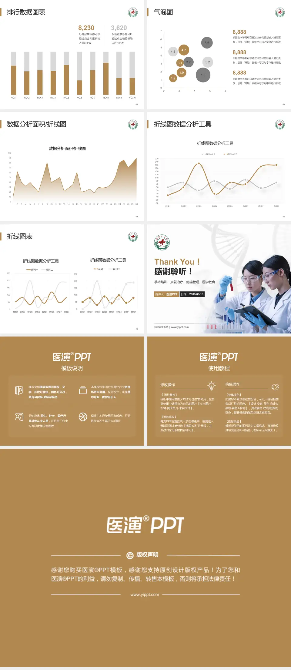 太和县中医院科研成果展示PPT模板4:3格式幻灯片预览图6