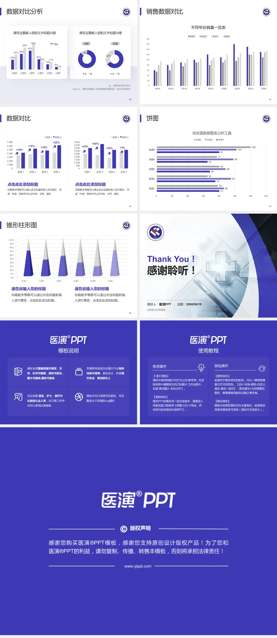 安徽省妇幼保健院医疗行业比赛专用PPT模板4:3格式幻灯片预览图7