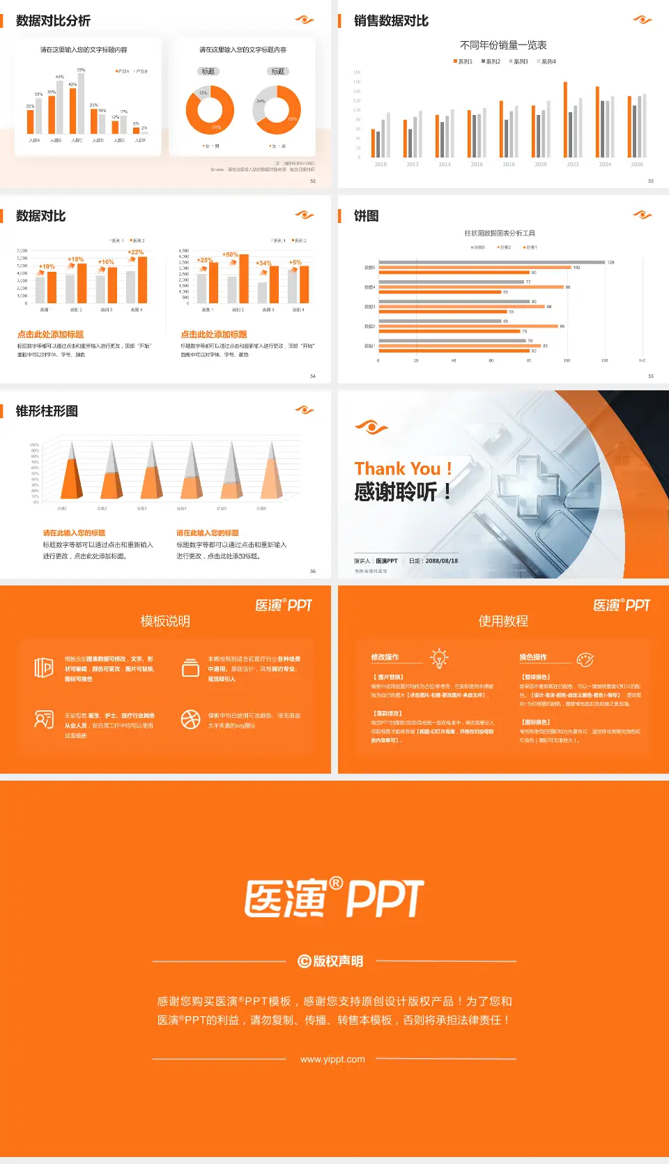 海南省眼科医院医疗行业比赛专用PPT模板16:9格式幻灯片预览图7