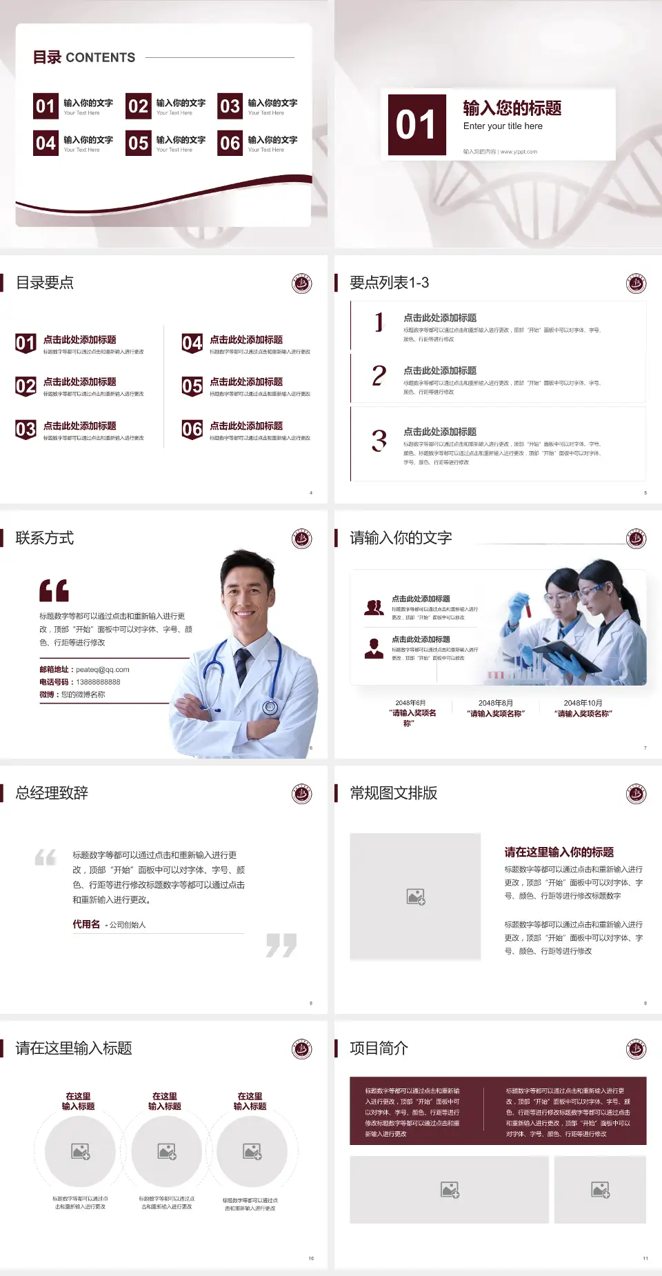 淮北市中医医院项目申请与汇报PPT模板4:3格式幻灯片预览图2