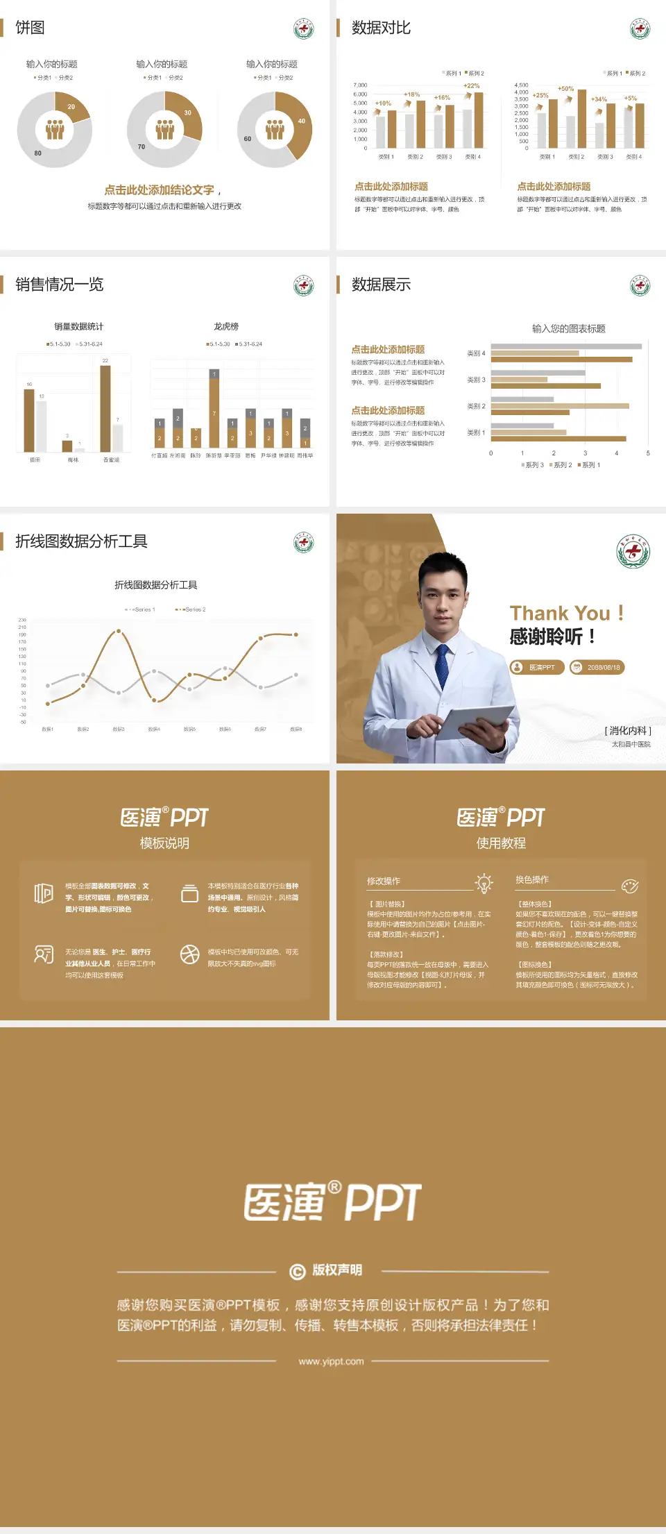 太和县中医院病例分享与讨论PPT模板4:3格式幻灯片预览图4