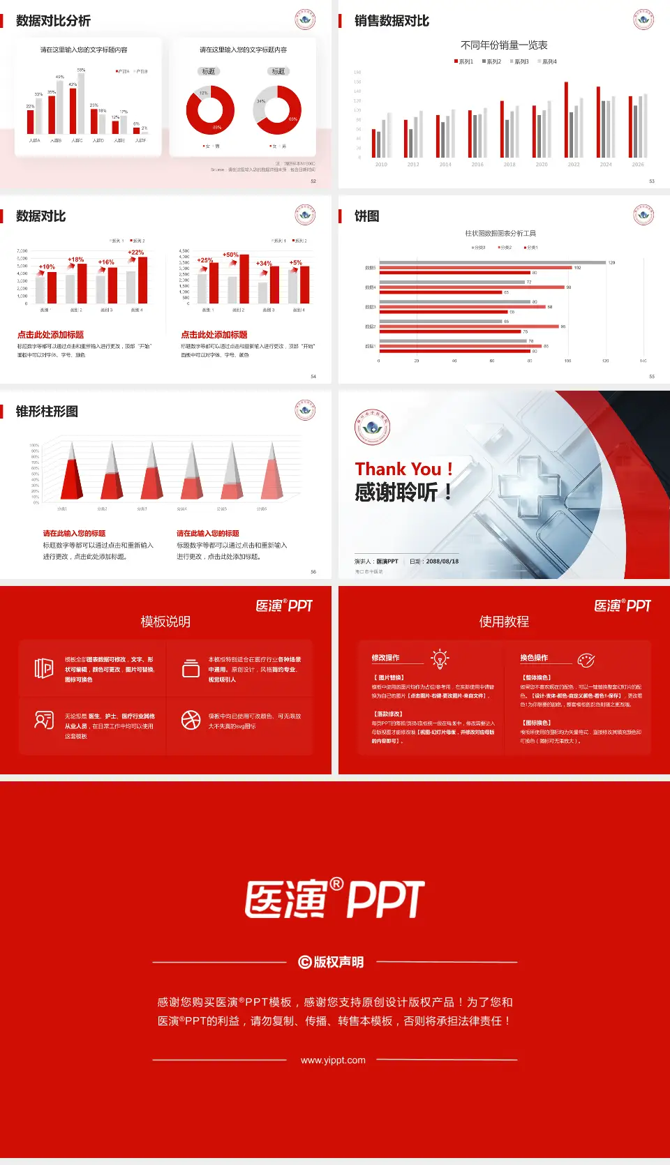 海口市中医院医疗行业比赛专用PPT模板16:9格式幻灯片预览图7