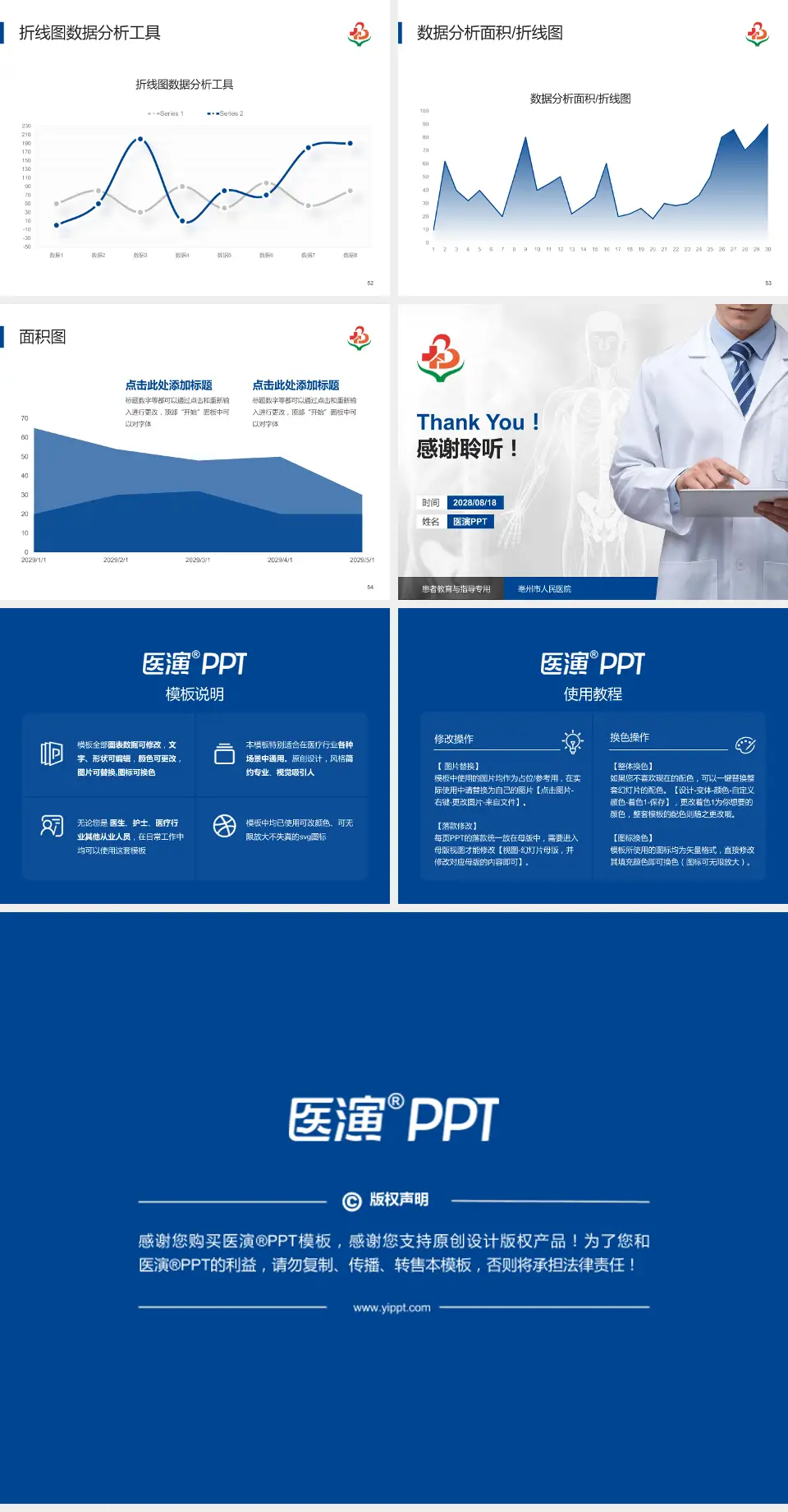 亳州市人民医院患者教育与指导PPT模板4:3格式幻灯片预览图7