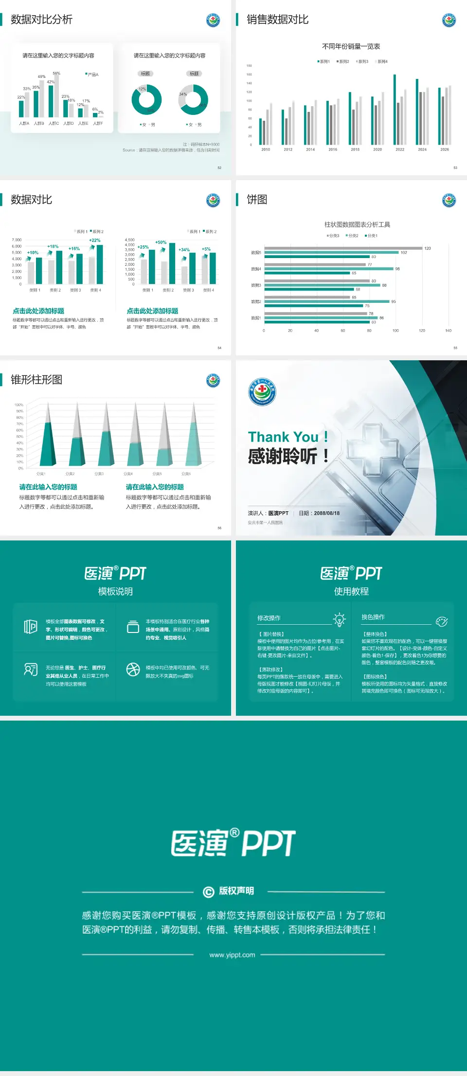 安庆市第一人民医院医疗行业比赛专用PPT模板4:3格式幻灯片预览图7