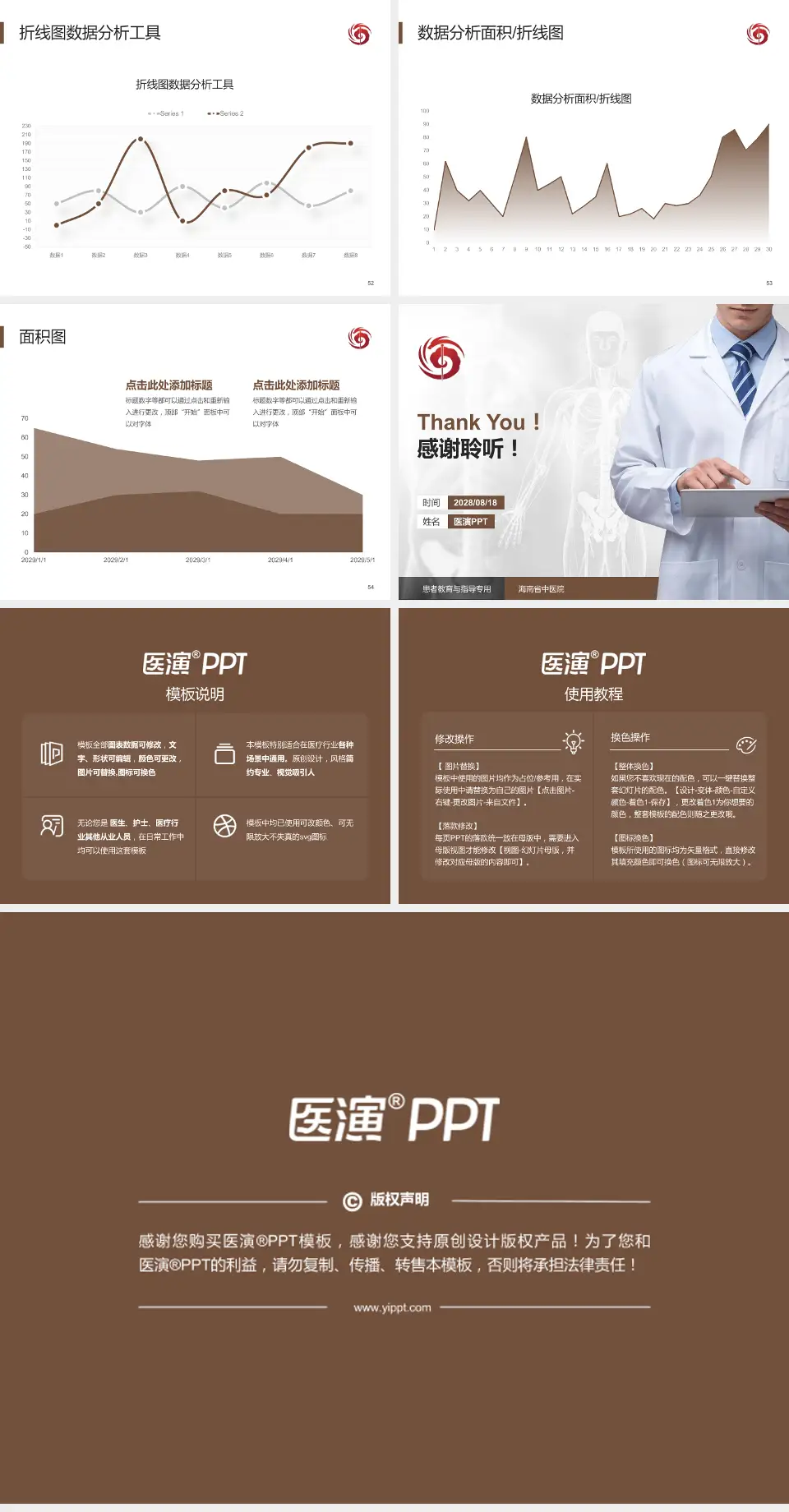 海南省中医院患者教育与指导PPT模板4:3格式幻灯片预览图7