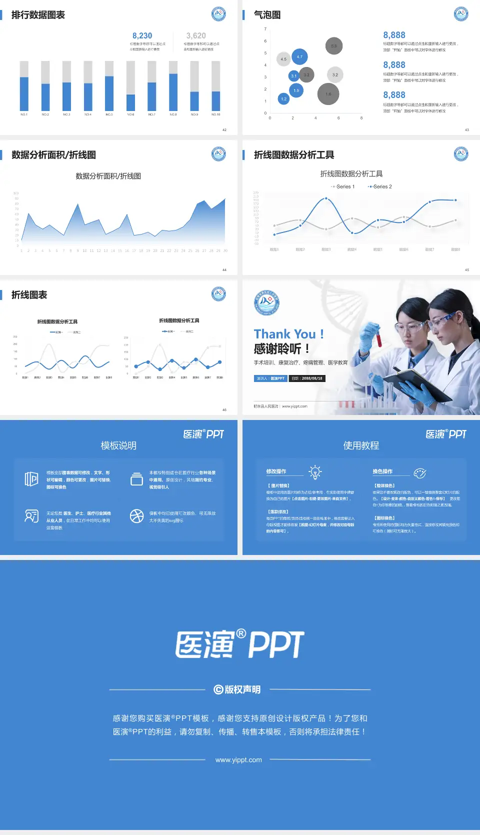 肥东县人民医院科研成果展示PPT模板16:9格式幻灯片预览图6