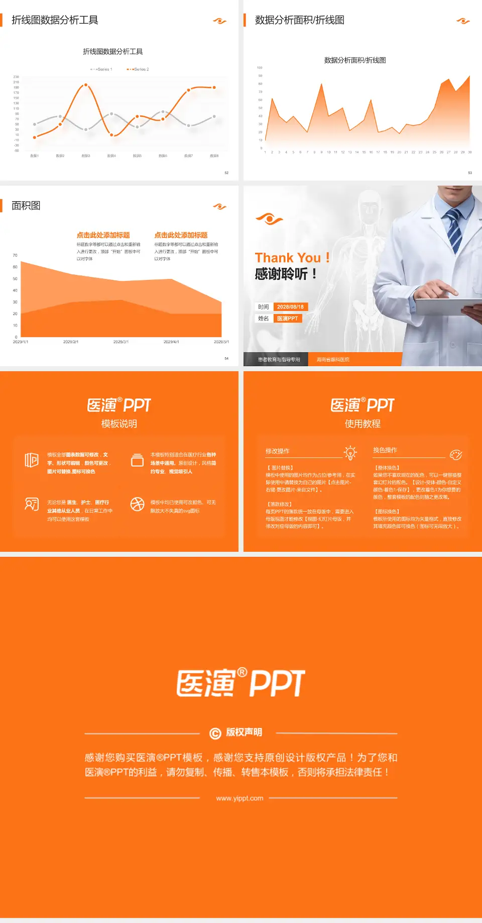 海南省眼科医院患者教育与指导PPT模板4:3格式幻灯片预览图7