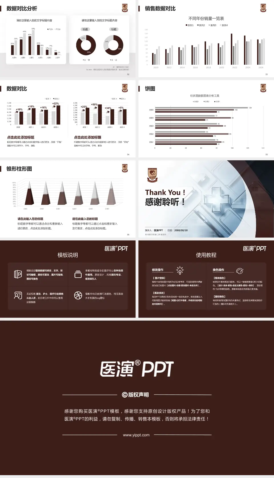 蚌埠医学院第二附属医院医疗行业比赛专用PPT模板16:9格式幻灯片预览图7