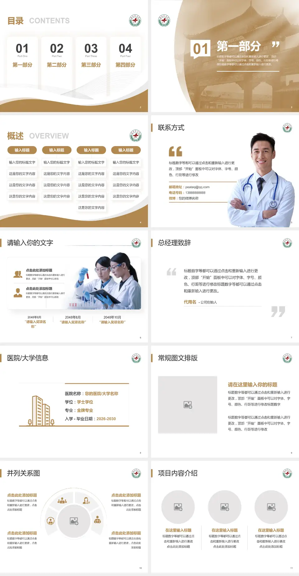 太和县中医院会议与研讨会PPT模板4:3格式幻灯片预览图2