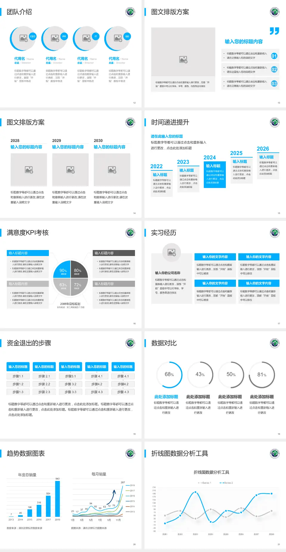 安徽中医药大学第一附属医院培训与教育PPT模板4:3格式幻灯片预览图3
