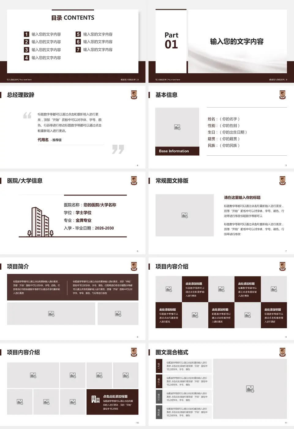 蚌埠医学院第二附属医院个人求职应聘简历PPT模板16:9格式幻灯片预览图2