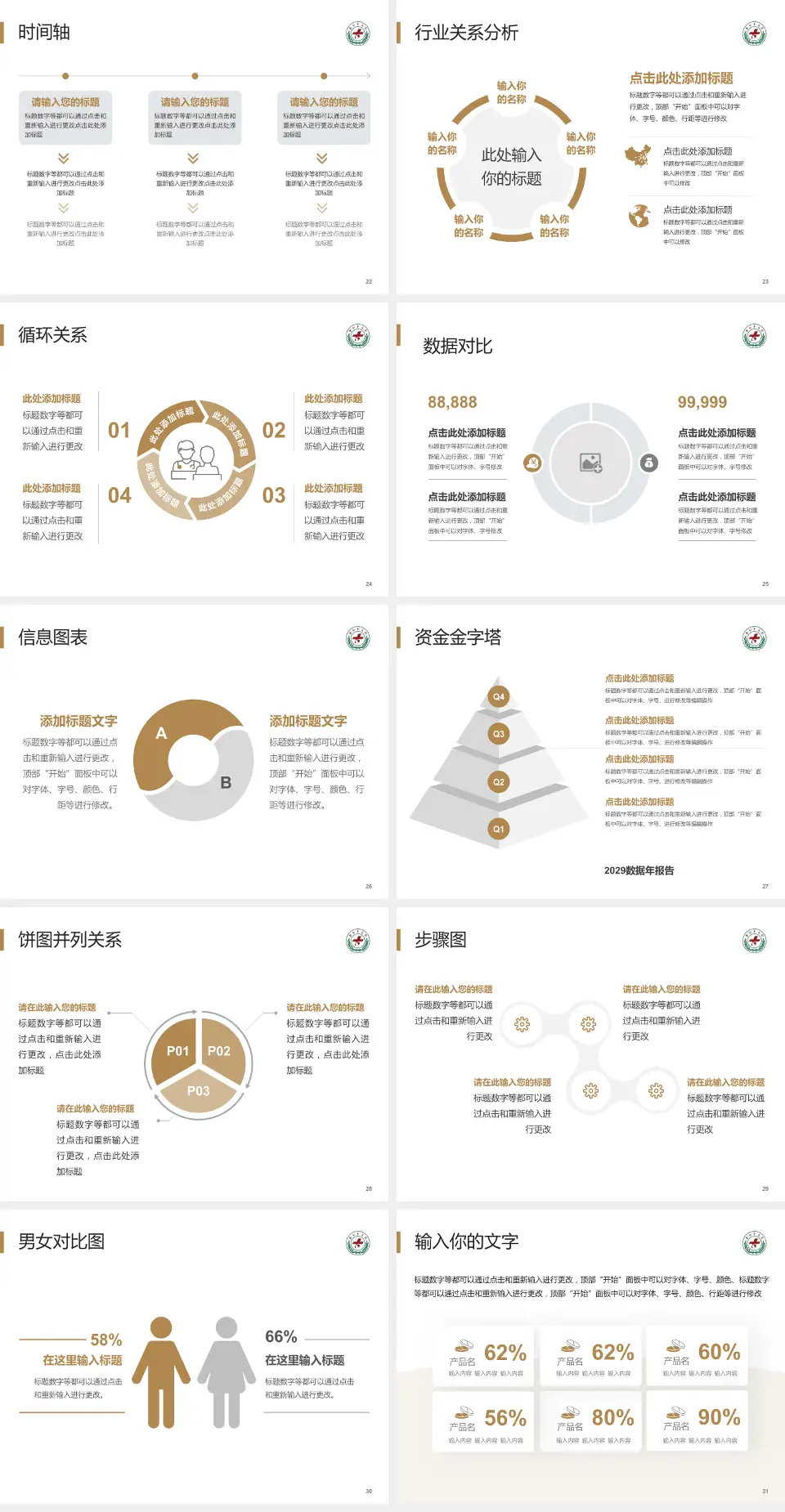 太和县中医院医院管理报告PPT模板4:3格式幻灯片预览图4