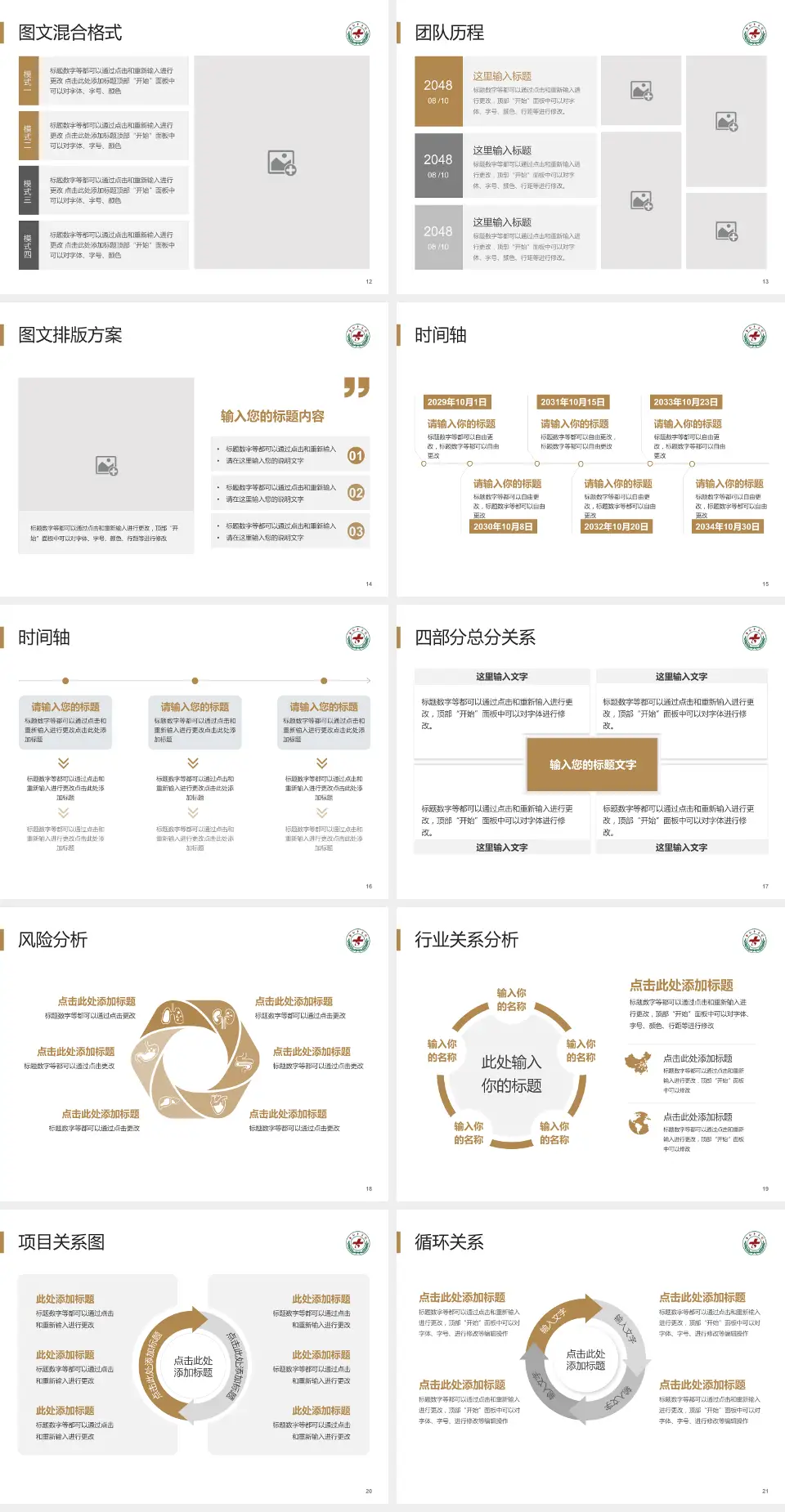 太和县中医院项目申请与汇报PPT模板4:3格式幻灯片预览图3