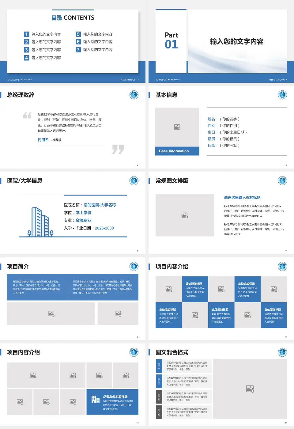 合肥市第三人民医院个人求职应聘简历PPT模板16:9格式幻灯片预览图2