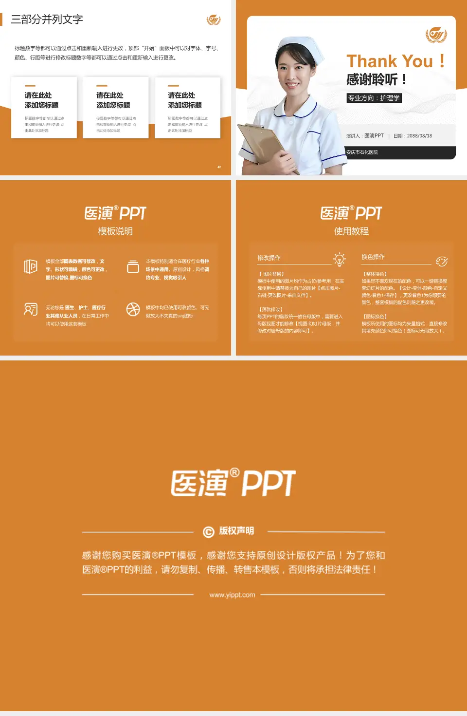 安庆市石化医院护理专业职业生涯规划PPT模板4:3格式幻灯片预览图6