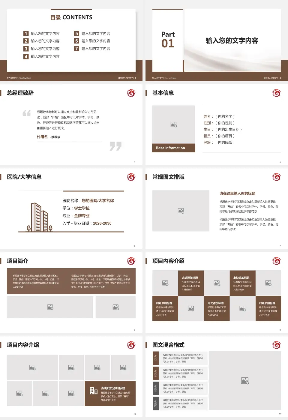 海南省中医院江东院区个人求职应聘简历PPT模板16:9格式幻灯片预览图2