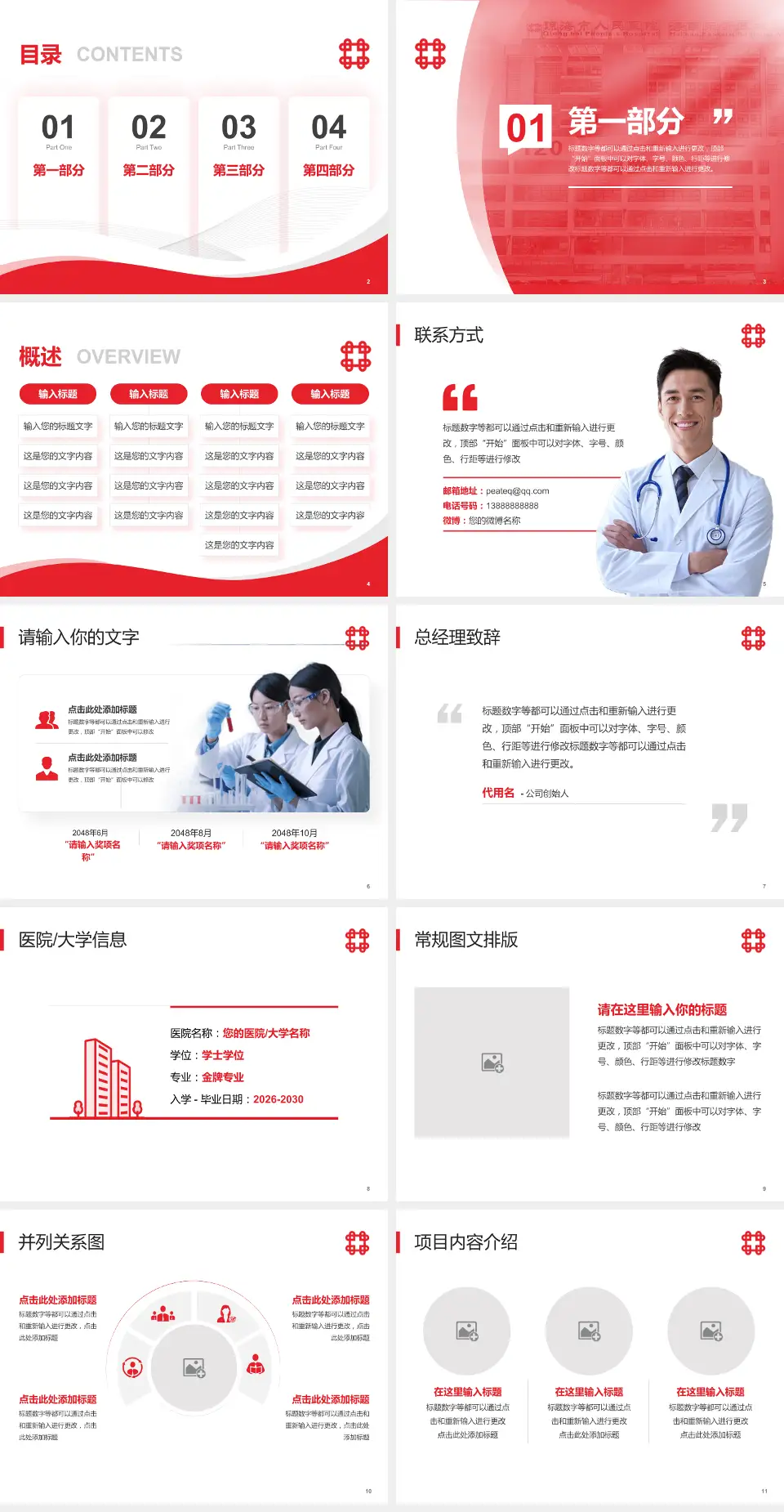 琼海市人民医院会议与研讨会PPT模板4:3格式幻灯片预览图2